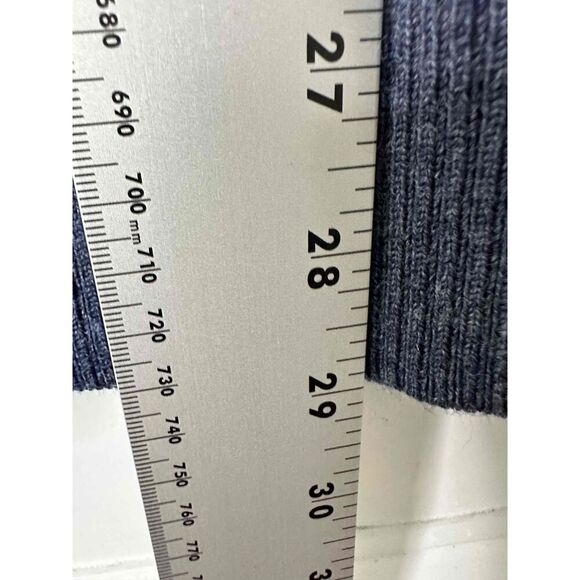 Banana Republic Sweater Mens  XL Blue Crewneck Long Sleeve Merino Wool Knit Soft - Picture 5 of 6